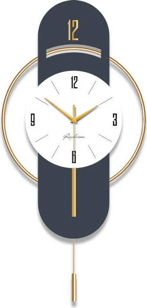 Grande Horloge Murale Silencieuse Valencia Bleue 84 cm Style Moderne