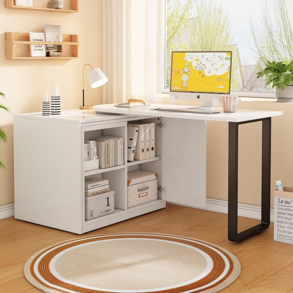 okwish 2-in-1 Klapptisch Schreibtisch mit zwei Staufächern und Rollen Computertischmit Schreibtisch- und Klappbettfunktion platzsparend geeignet f...