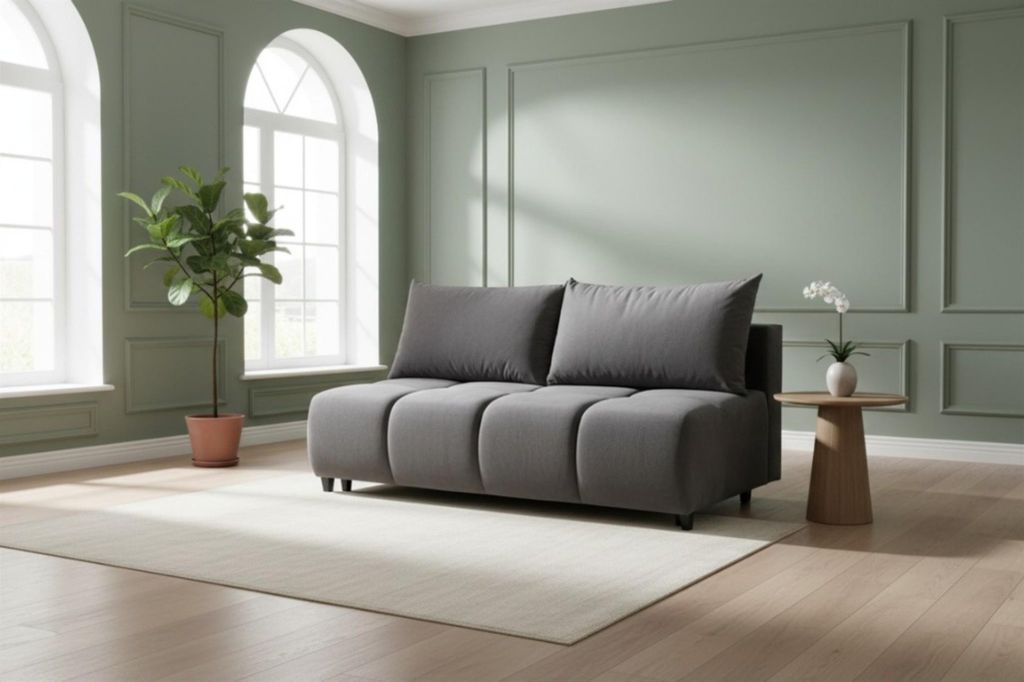 Sofa 3-Sitzer mit Schlaffunktion XENIO in Stoff Soft Graphit