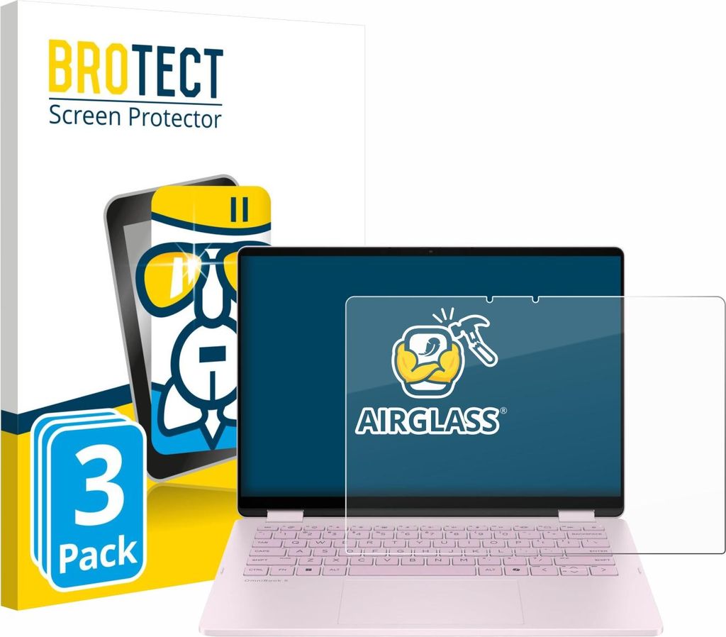 3x BROTECT Schutzglas für HP OmniBook 5 Flip 14 14-fp0153ng Schutzfolie Panzer Folie Glas Display Schutz klar