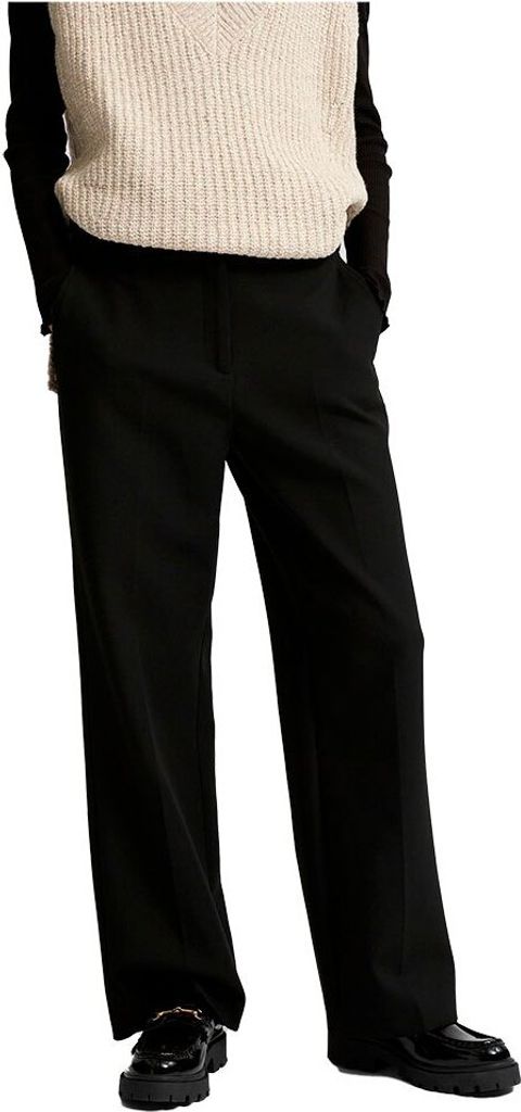 Selected Rita Wide Fit Hosen Schwarz 42 / 30 Damen Schwarz 42