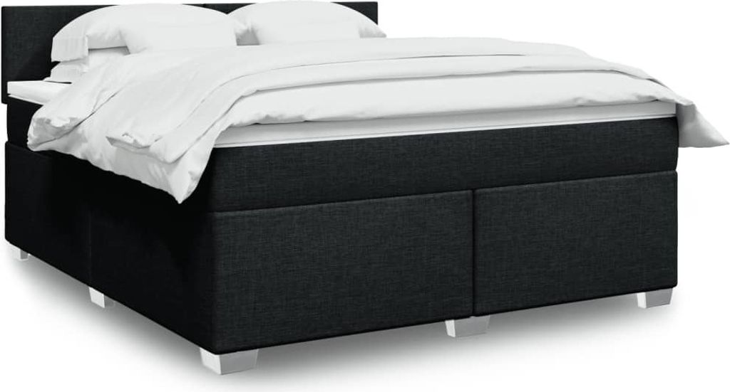 Maison Exclusive - Boxspringbett mit Matratze Schwarz 180x200 cm Stoff