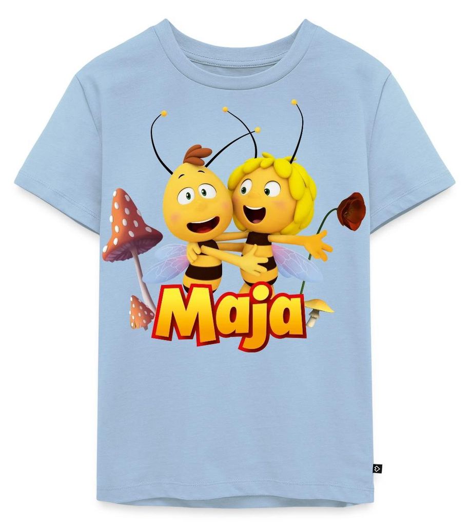 Spreadshirt Biene Maja Freundschaft Mit Willi Kinder Premium T-Shirt, 134/140 (8 Jahre), Hellblau