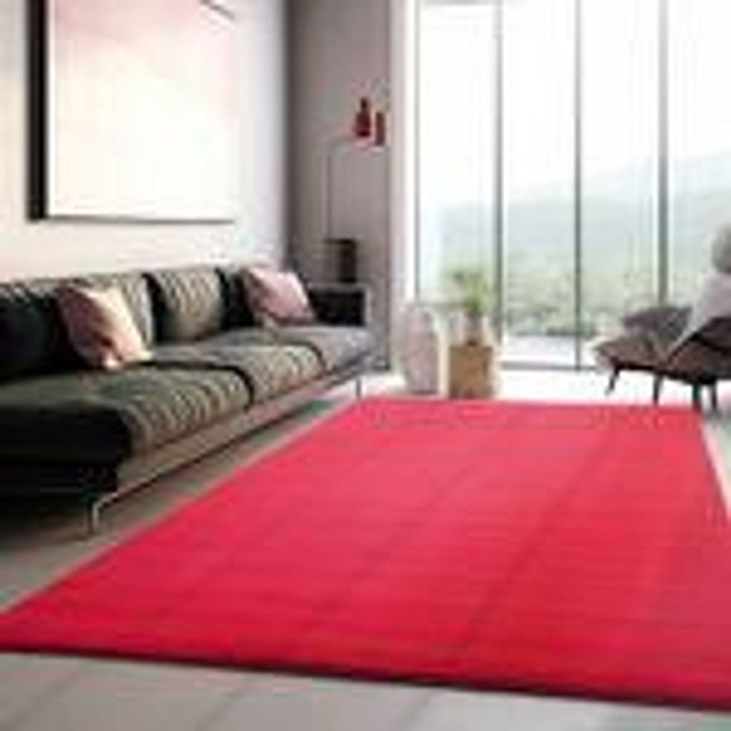 Teppich Wohnzimmer Schlafzimmer Esszimmer Läufer Flur Flauschiger Teppich Waschbar Rutschfest Soft Weicher Farbe: Rot Größe : 140 x 200 cm