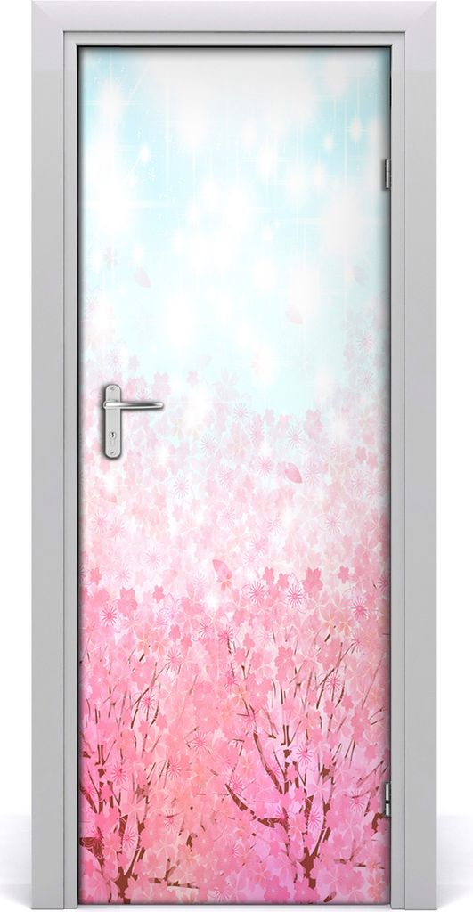 Tulup Türaufkleber 75x205 cm Dekorative Aufkleber Selbstklebend Wasserdichte Tapete Abnehmbar Schlafzimmer Wohnzimmer Wohnkultur - Kirschblüten