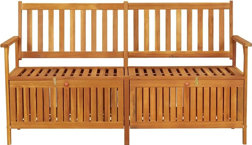 Banc de rangement intérieur 148 cm bois d'acacia massif - Coffre bois