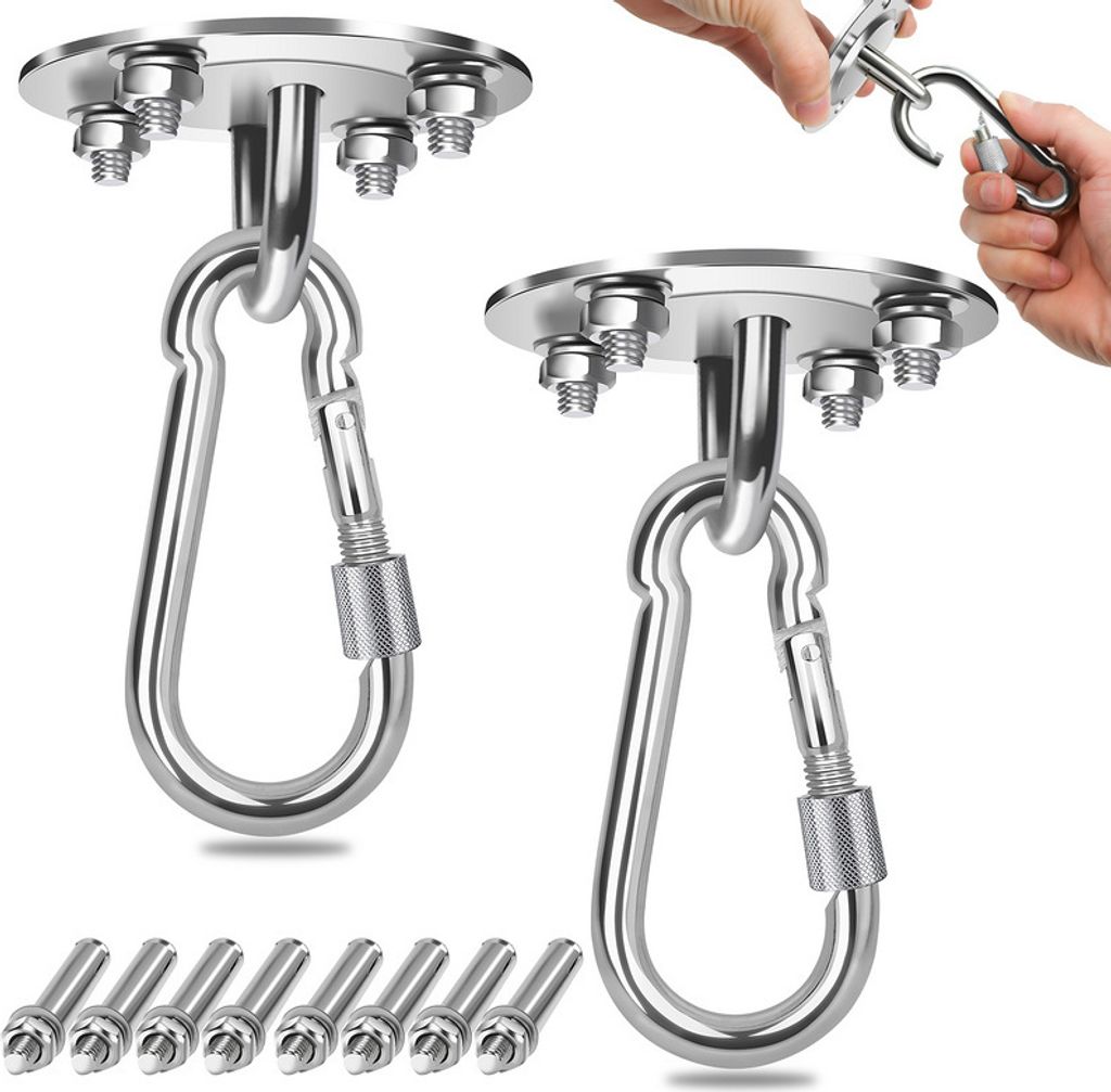 2x Deckenhaken Hängesessel Premium Edelstahl Halterung Produktbild 