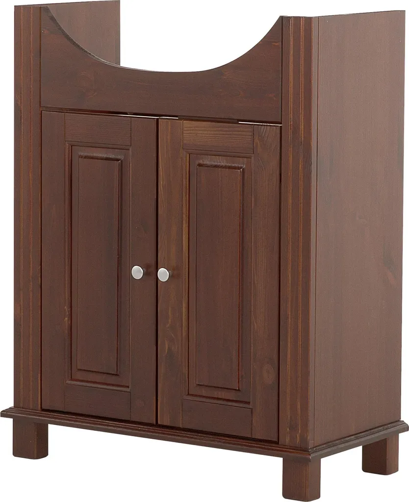 Meuble sous-lavabo pour Petite Salle de Bain 65cm Marron - Gain de Place