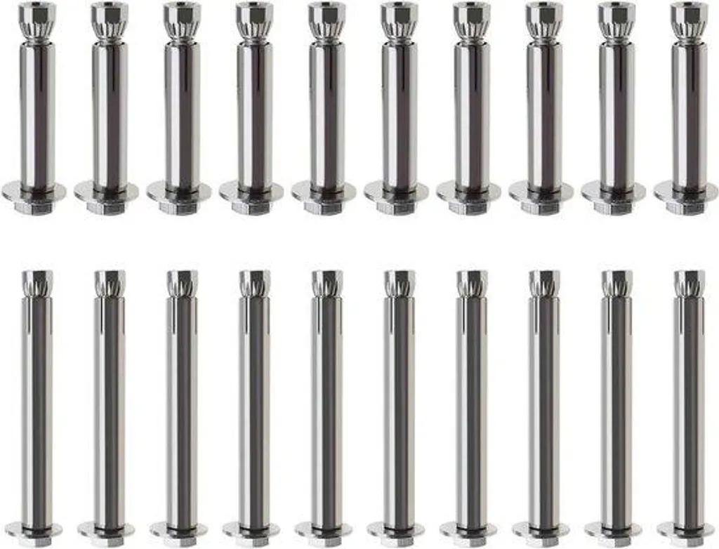 Goujons d'ancrage hexagonaux inox M6 et M8 - Kit de 20 chevilles à expansion