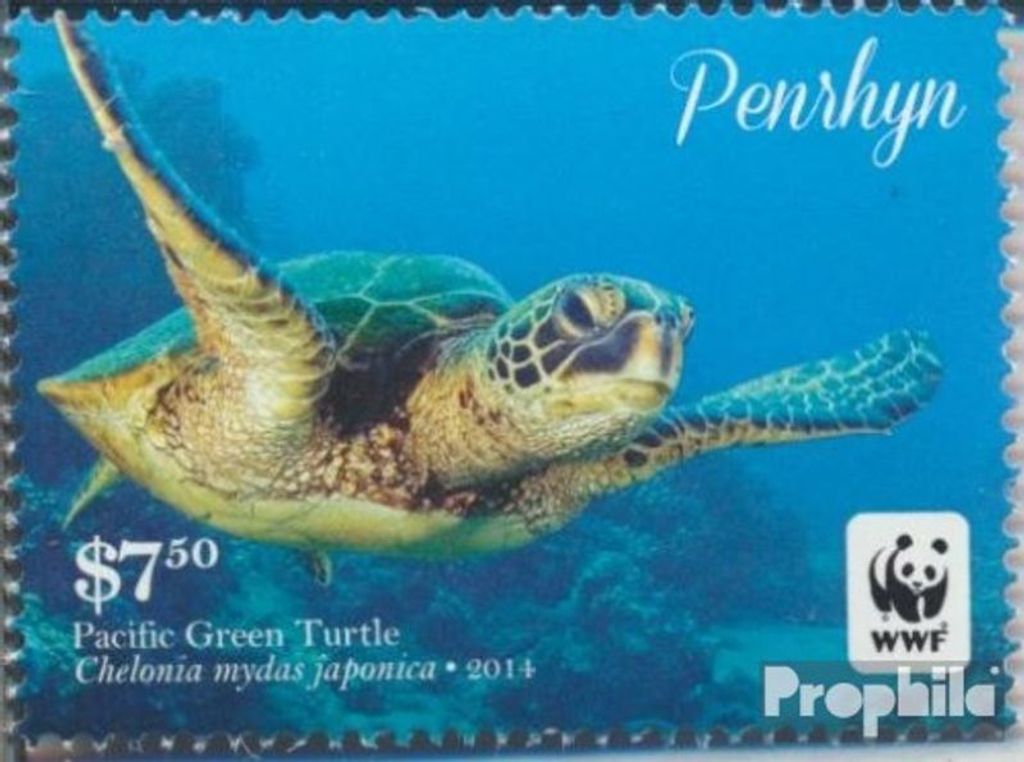 Briefmarken Penrhyn 2014 Mi 765 (kompl.Ausg.) postfrisch Pazifische Suppenschildkröte