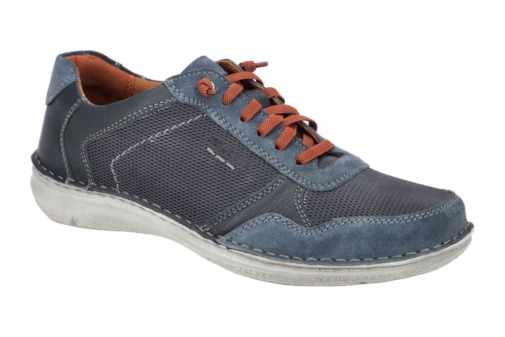 Josef Seibel ANVERS 97 Herrenschuhe - bequeme Schnür Halbschuhe blau NEU
