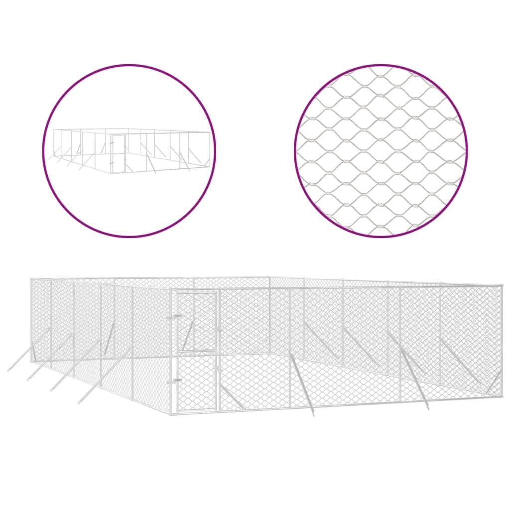 Outdoor-Hundezwinger Silbern 6x10x2 m Verzinkter Stahl Produktbild 