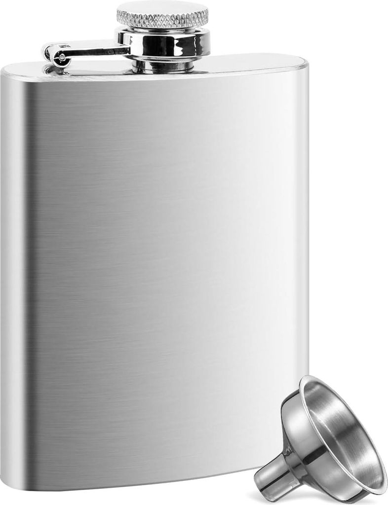 Edelstahl Flachmann und Trichter, 8oz.227 ml Geeignet Zum Tragen von Alkohol, Aus 304 Edelstahl