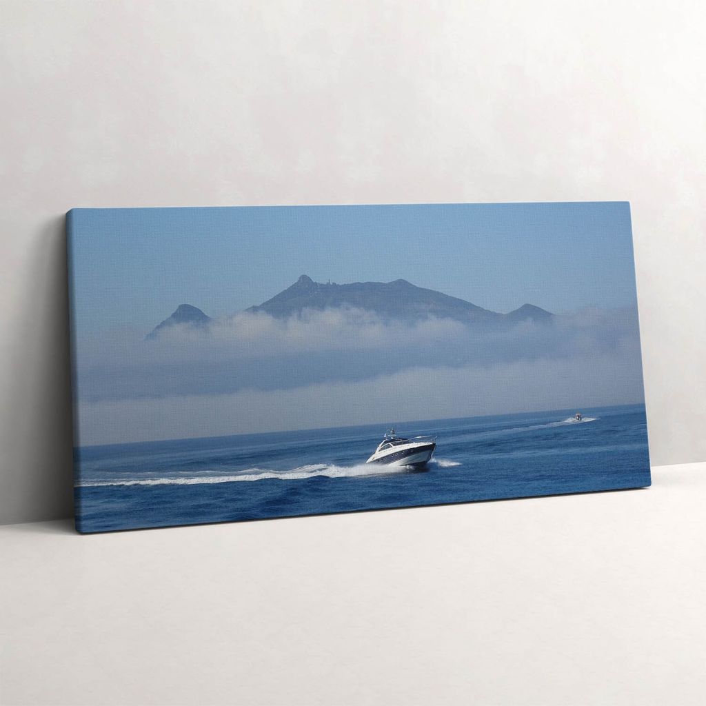 Ein Segelboot auf dem Ozean – Leinwandbild Wandbild – 140x70 cm – Leinwandbilder – Wandbilder – Schlafzimmer – Flur
