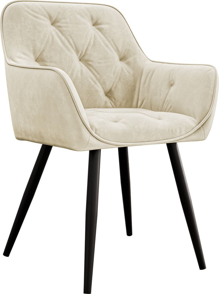 MIRJAN24 Stuhl Nevada, Modern Kollektion, Wohnzimmer, Esszimmerstuhl mit Beine aus Metall (Farbe: Magic Velvet 2250)