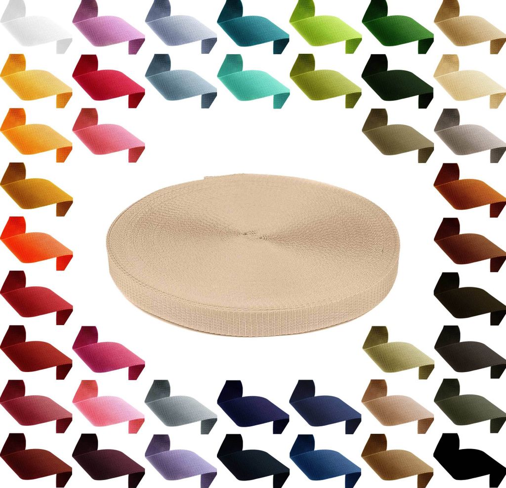 50m PP Gurtband 50mm extrem robust Polypropylen Tragband Farbwahl über 40 Farben