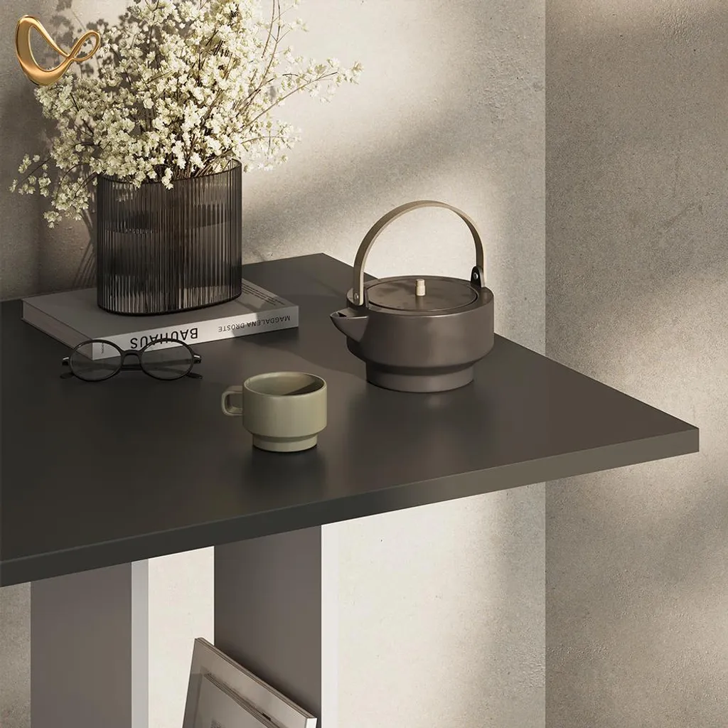 Table de bar Livinity Regusa 65x65 cm blanc et anthracite - Modèle 55926 - 5