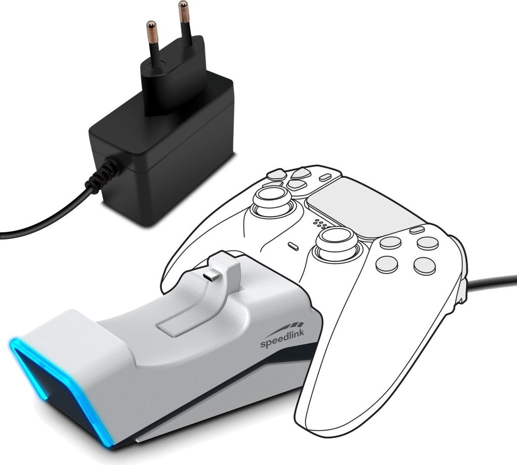 Speedlink Dual Ladestation Ladegerät für PS5 Wireless Controller Docking Dock