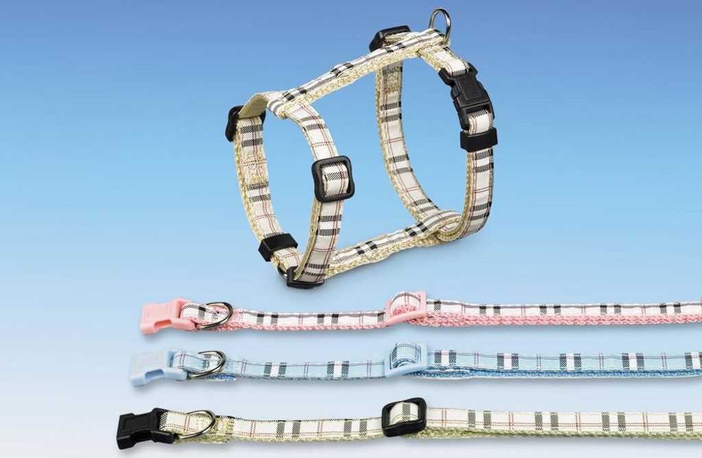NOBBY Halsband Tartan, beige, XS - S, L: 20-35 cm; B: 10 mm Produktbild 