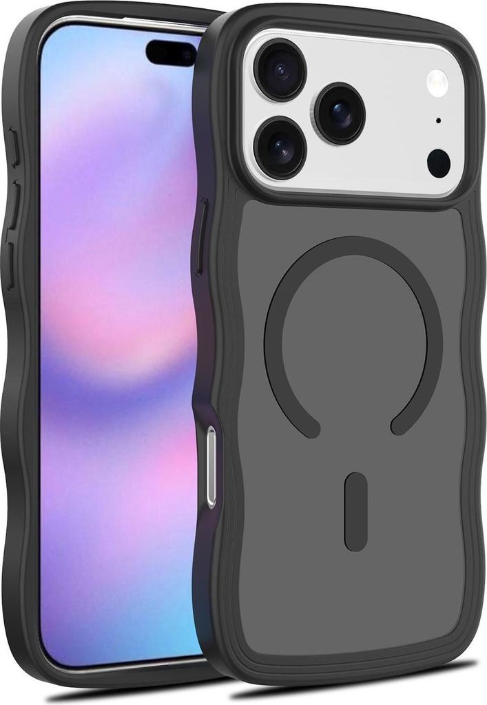 Für Apple iPhone 17 Pro MagSafe Skin Feel Wave Texture Design Hülle Schwarz