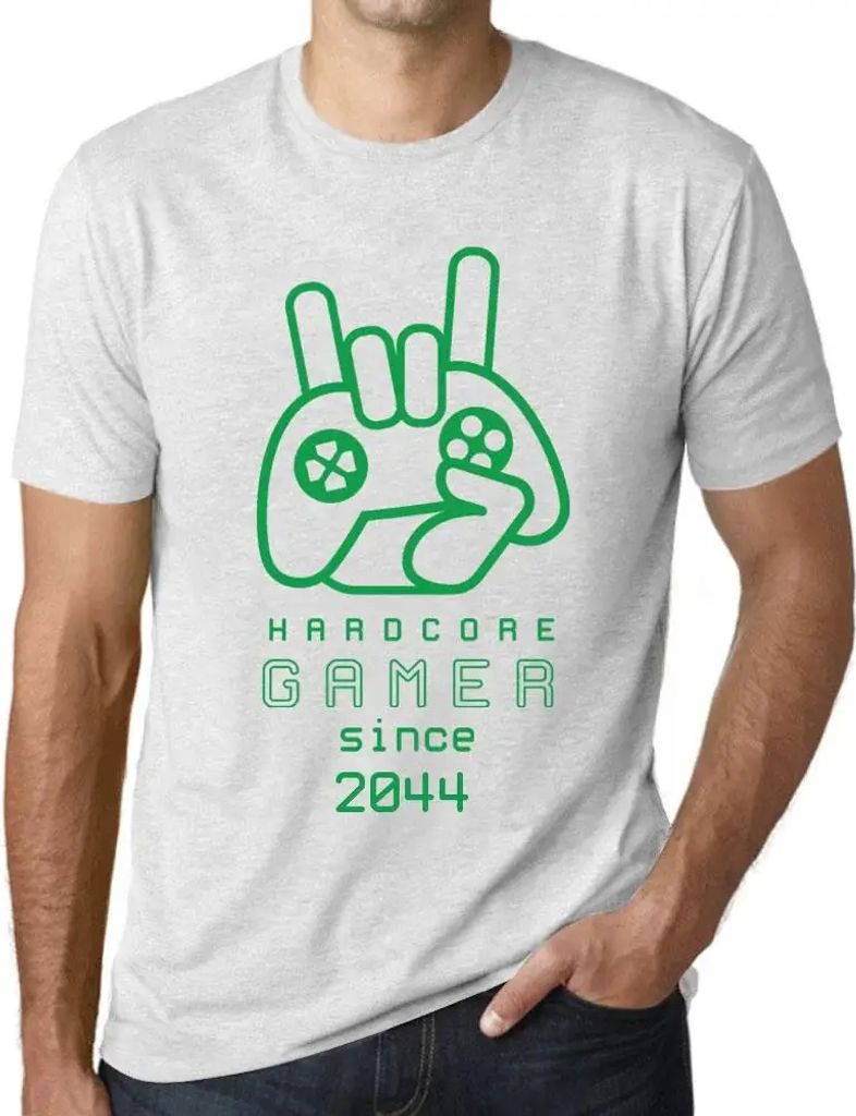 Herren Grafik T-Shirt Hardcore-Joystick-Spieler seit 2044 – Hardcore Joystick Gamer Since 2044 – Öko-Verantwortlich Vintage Jahrgang Kurzarm L...