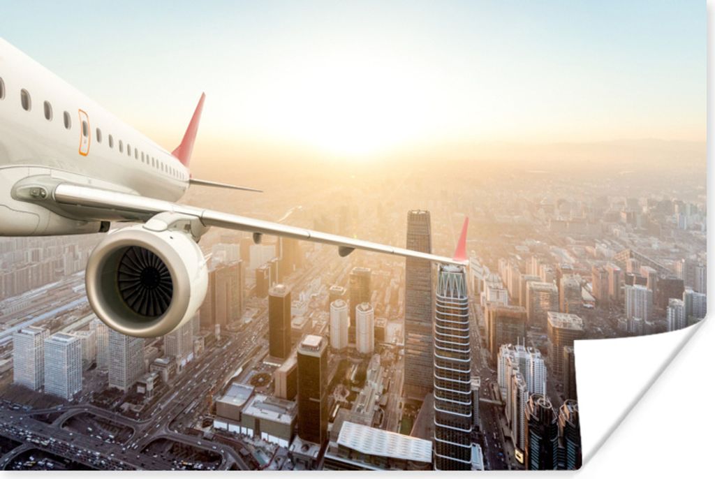 MuchoWow Poster Flugzeuge über Peking 180x120 cm - Fotoplakat