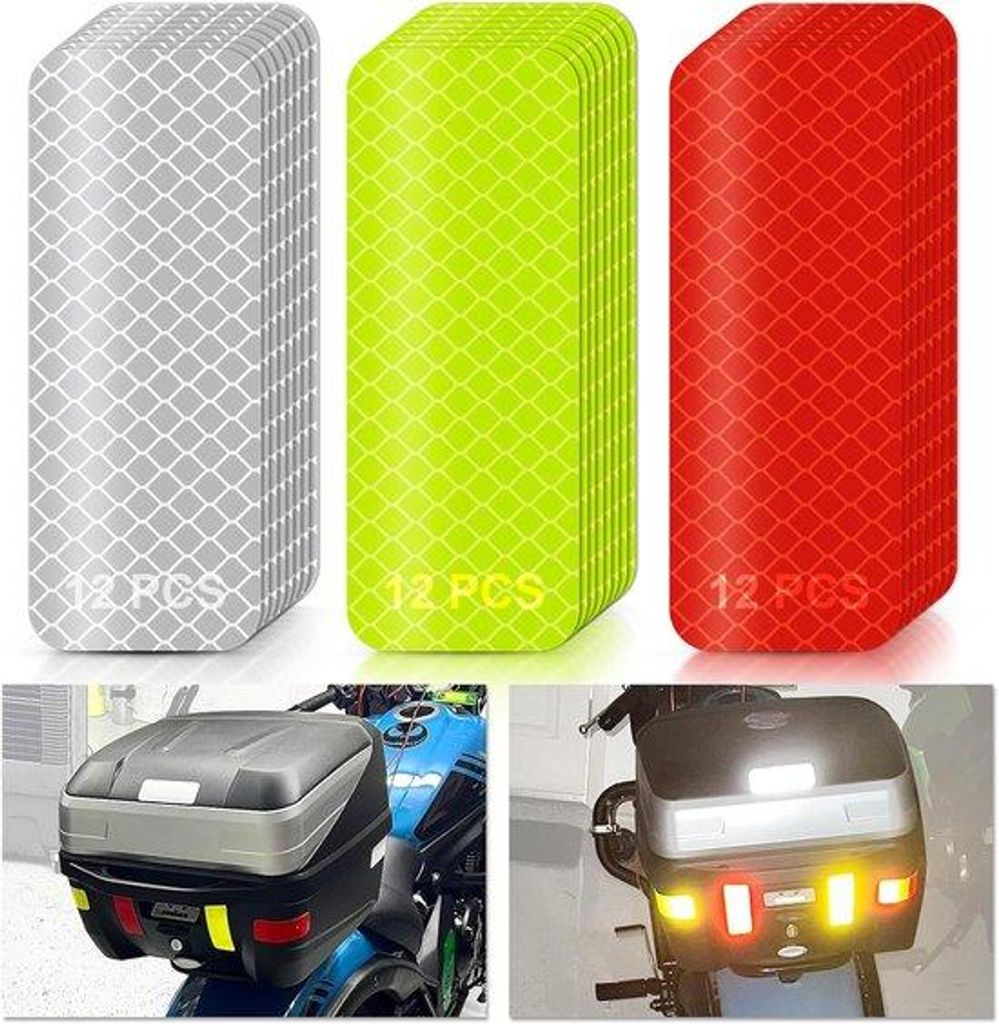 Reflektierende Sicherheitsstreifen, 36 Stück, hohe Sichtbarkeit, reflektierende Klebeband, wasserdicht, reflektierende Streifen für Auto, Motorra...