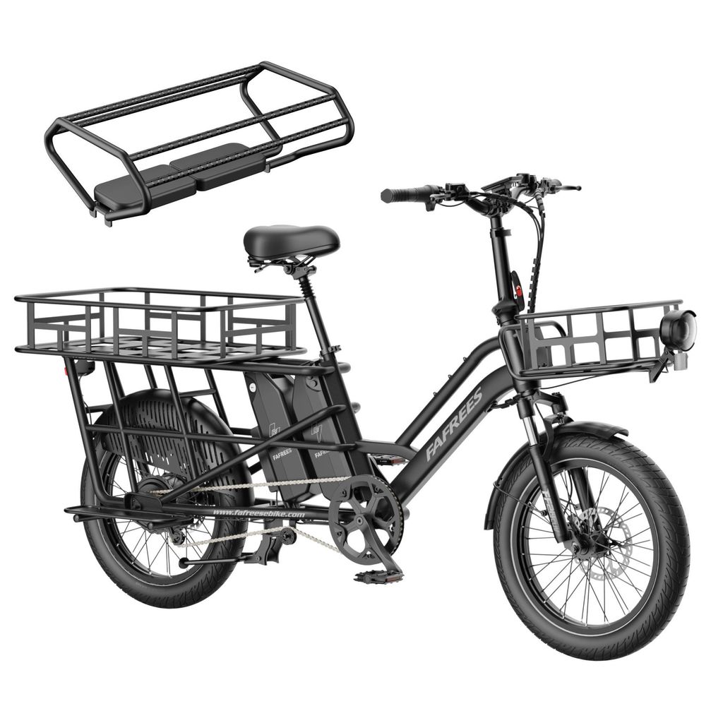 20 Zoll Elektrofahrrad mit Kindersitze Vorderkorb E Bike Produktbild 