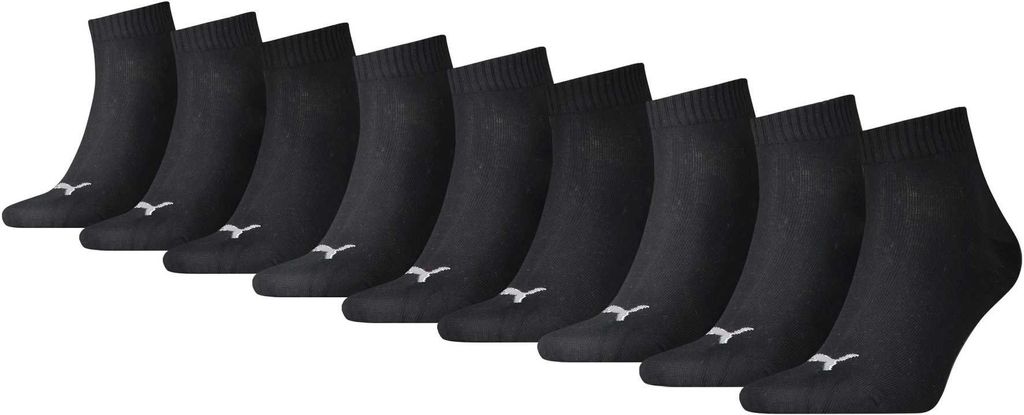 PUMA Uni Socken, 9er Pack - Sport Quarter Sock, ECOM Schwarz 43-46