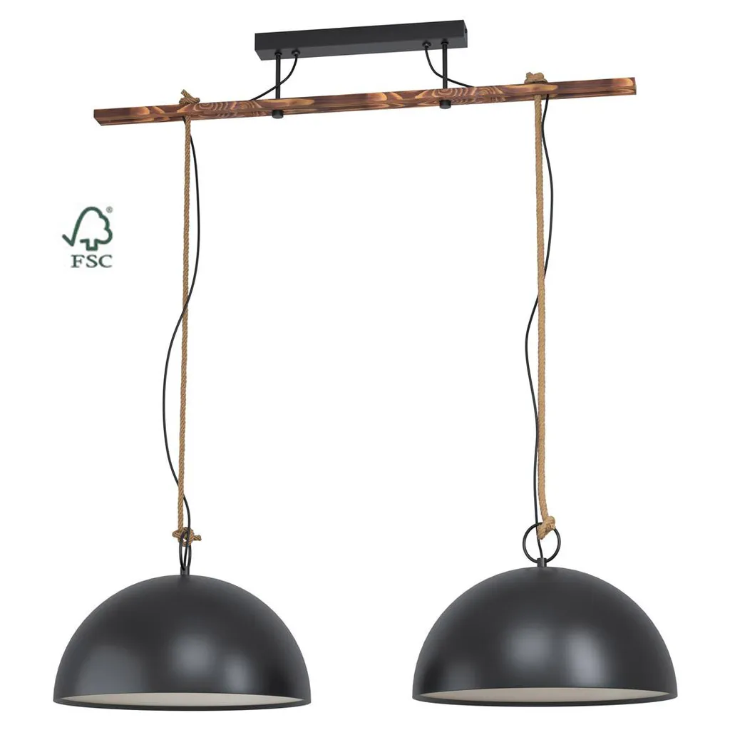 Luminaire Intérieur Flexible EGLO Hodsoll en Bois et Acier Noir 25cm