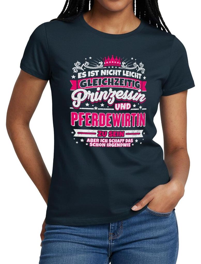 Spreadshirt Prinzessin Und Pferdewirtin | Pferdeliebe Humor Frauen T-Shirt, S, Navy