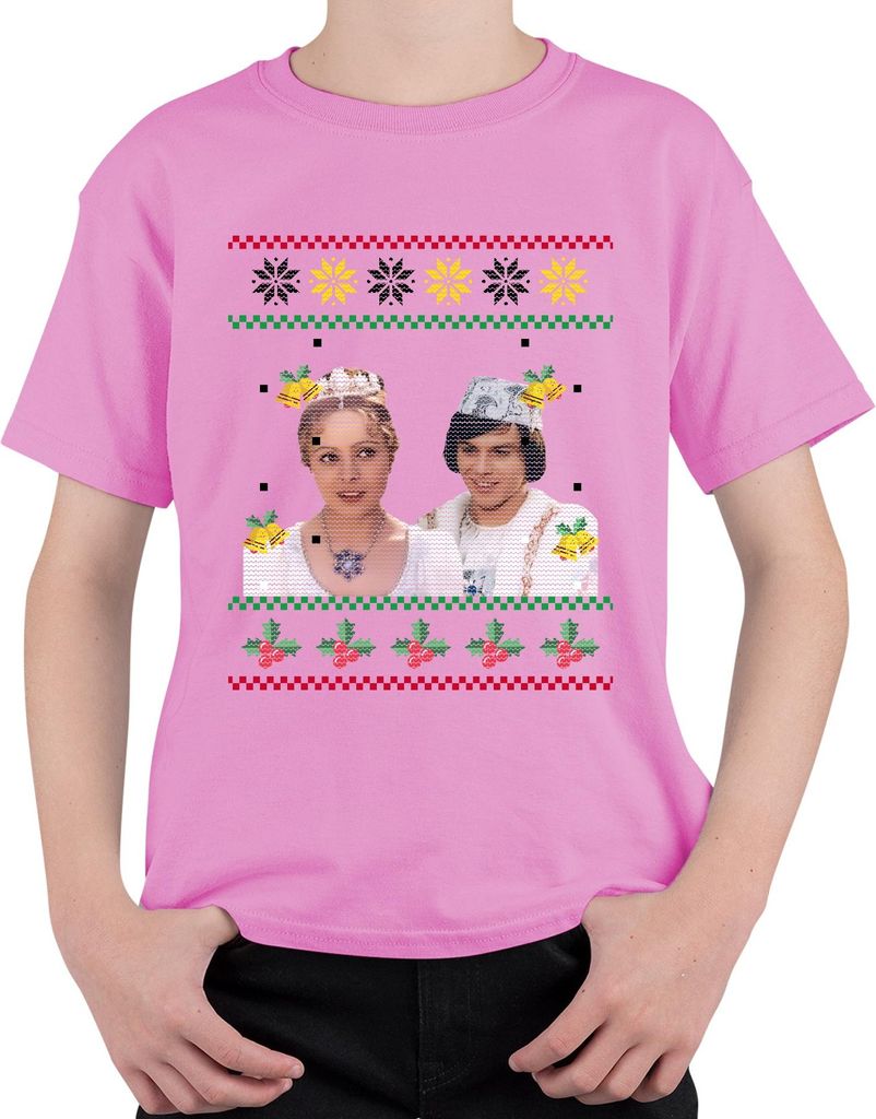 Drei Haselnüsse für Aschenbrödel - Ugly Christmas Sweater Weihnachten Uni Kinder T-Shirt, Pink, 116