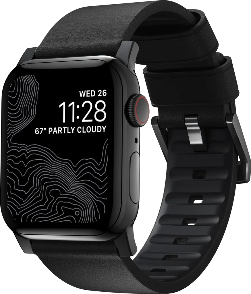 Bracelet Nomad Modern Strap Noir Active Leather pour Apple Watch 45/49mm