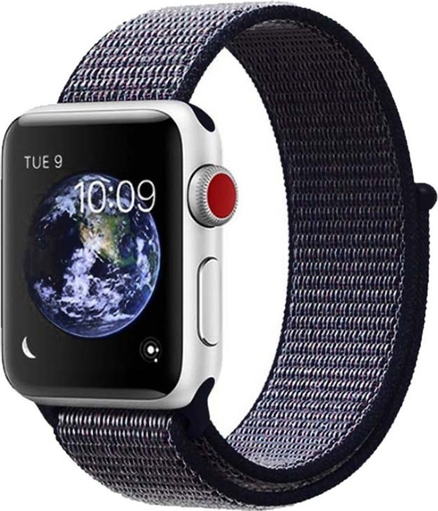 Armband für Apple Watch Series 8 7 6 5 4 3 2 1 SE - Nylon Band Ersatzarmband Sport Loop - Indigo - 42mm 44mm 45mm