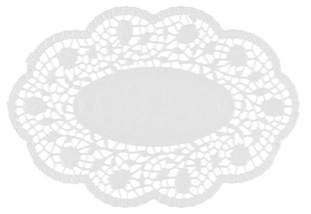 500 centrini moka ovali 24 cm x 16,5 cm bianchi Immagine del prodotto 