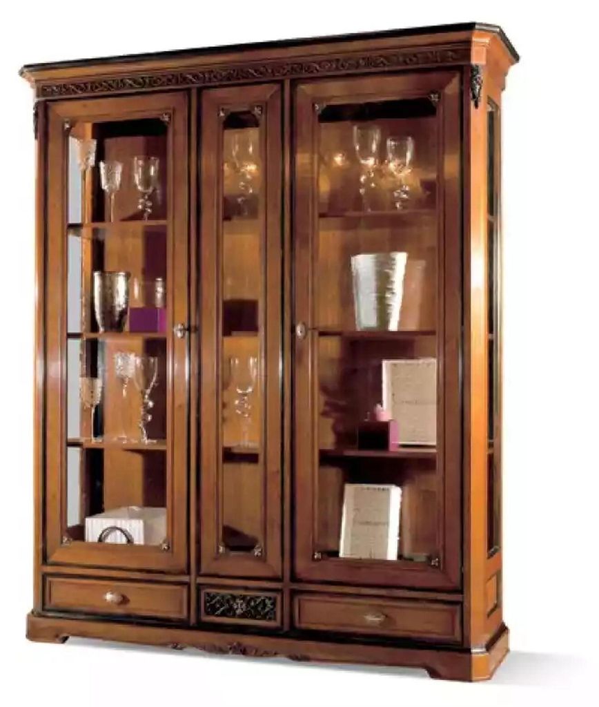 Italienische Luxus Wohnzimmer Möbel Vitrine Schrank Klassische Stil Neu
