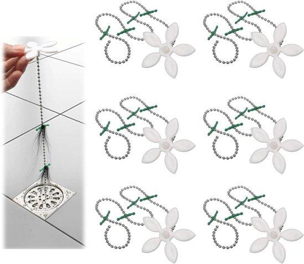 12-Stück Haarabzugsstäbchen Blumenform für Badezimmer, Badewanne und Küche