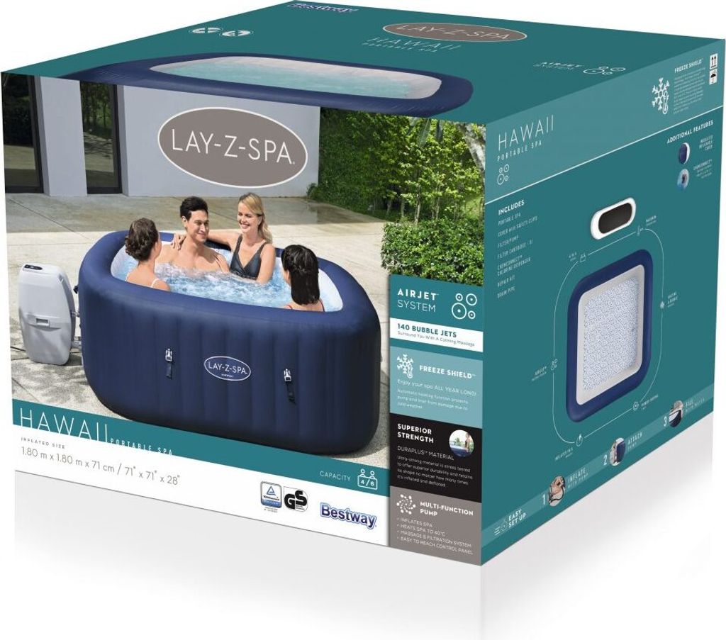 Hawaii Lay-Z-Spa AirJet Spa ogrodowe BESTWAY 6-osobowe + Obrázek produktu 3