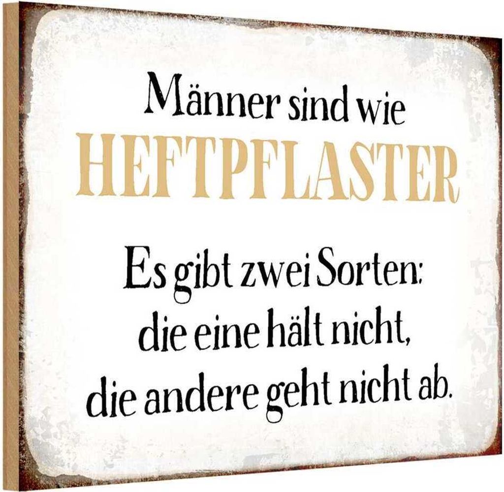 vianmo Holzschild 12x18 cm Männer sind wie Heftpflaster Frauen