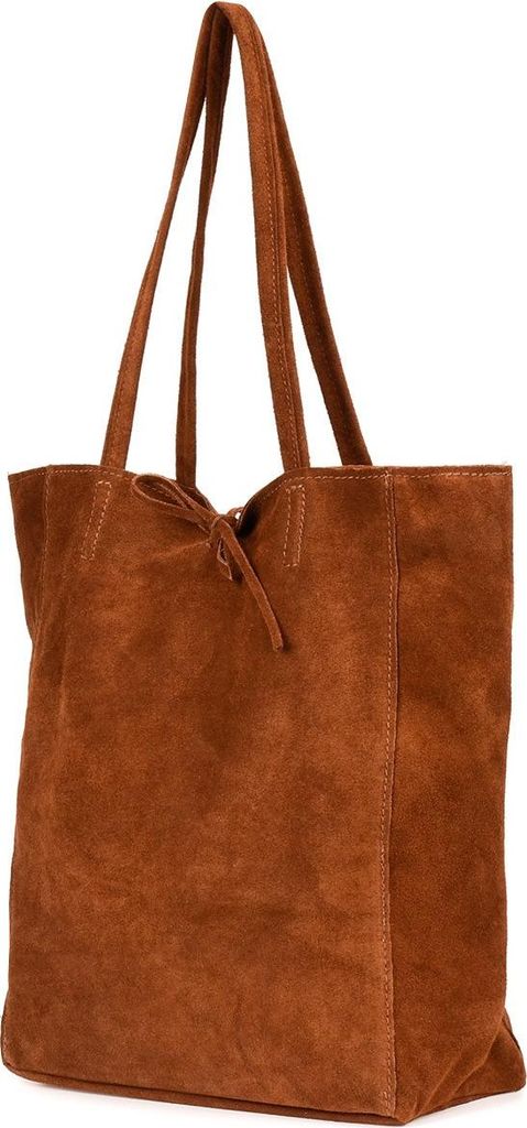 Italienische Shopper Tasche aus Wildleder in Cognac Produktbild 