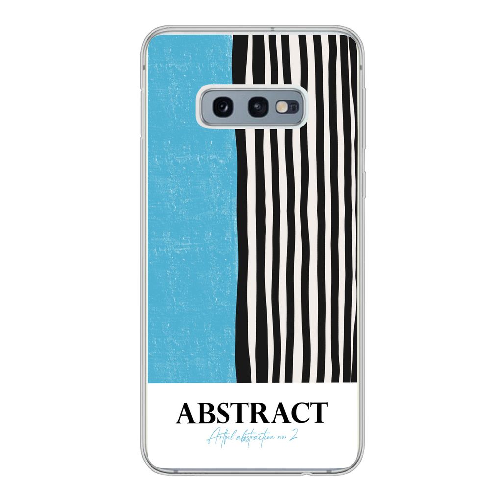MuchoWow Handyhülle Schutzhülle Hülle für Samsung Galaxy S10e Design - Blau - Schwarz - Weiß Silikon Softcase Handy Hülle - Handy