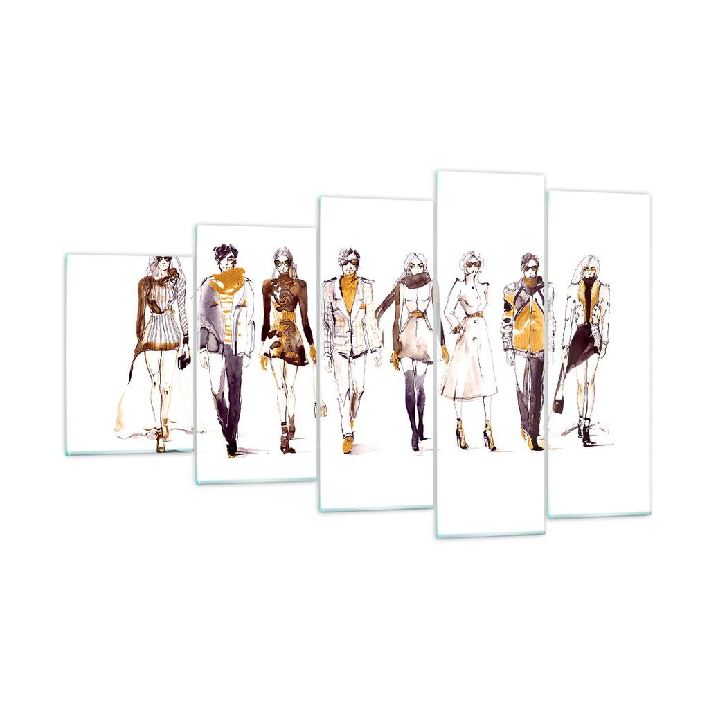 Bilder auf glas - eleganc e Farbe weiblich Mannequins - 100x60cm - Glasbilder - Wandbilder - Kunstdruck - Wanddekoration aus Glas - Glas Bilder - W...