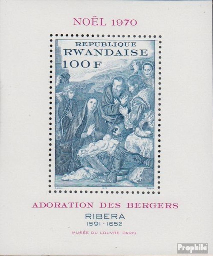 Briefmarken Ruanda 1970 Mi Block25A (kompl.Ausg.) postfrisch Weihnachten