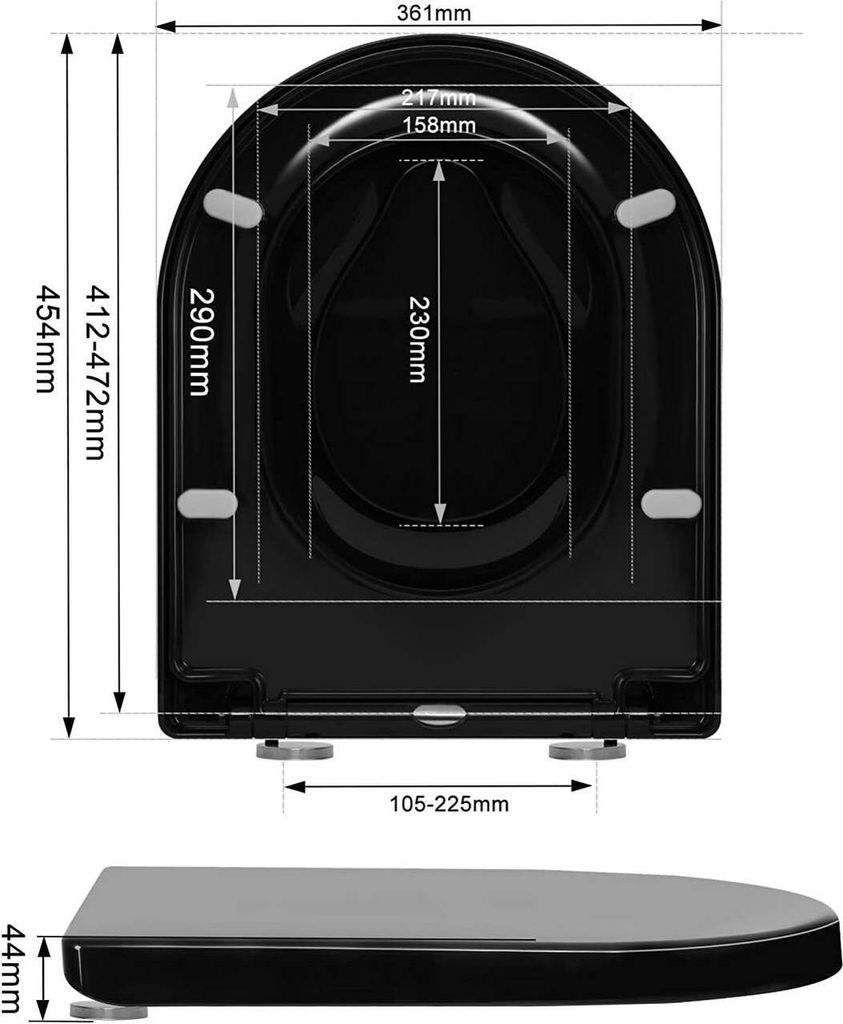 WOLTU Toilettendeckel mit Kindersitz, WC-Sitz mit Produktbild 3