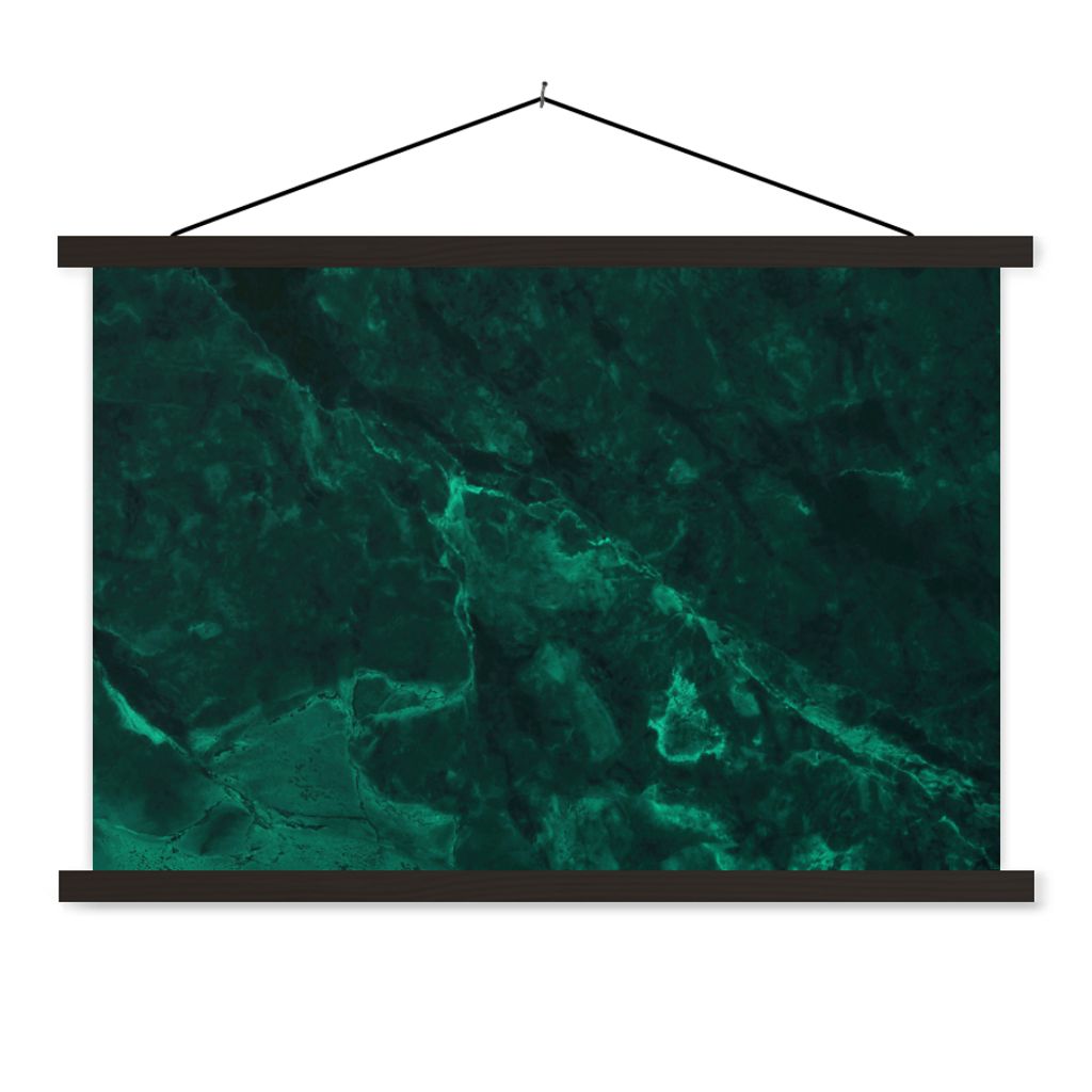 MuchoWow Textilposter Marmor - Limette - Grün - Strukturiert - Marmoroptik 90x60 cm mit schwarzem Rahmen - Aufhängungssatz