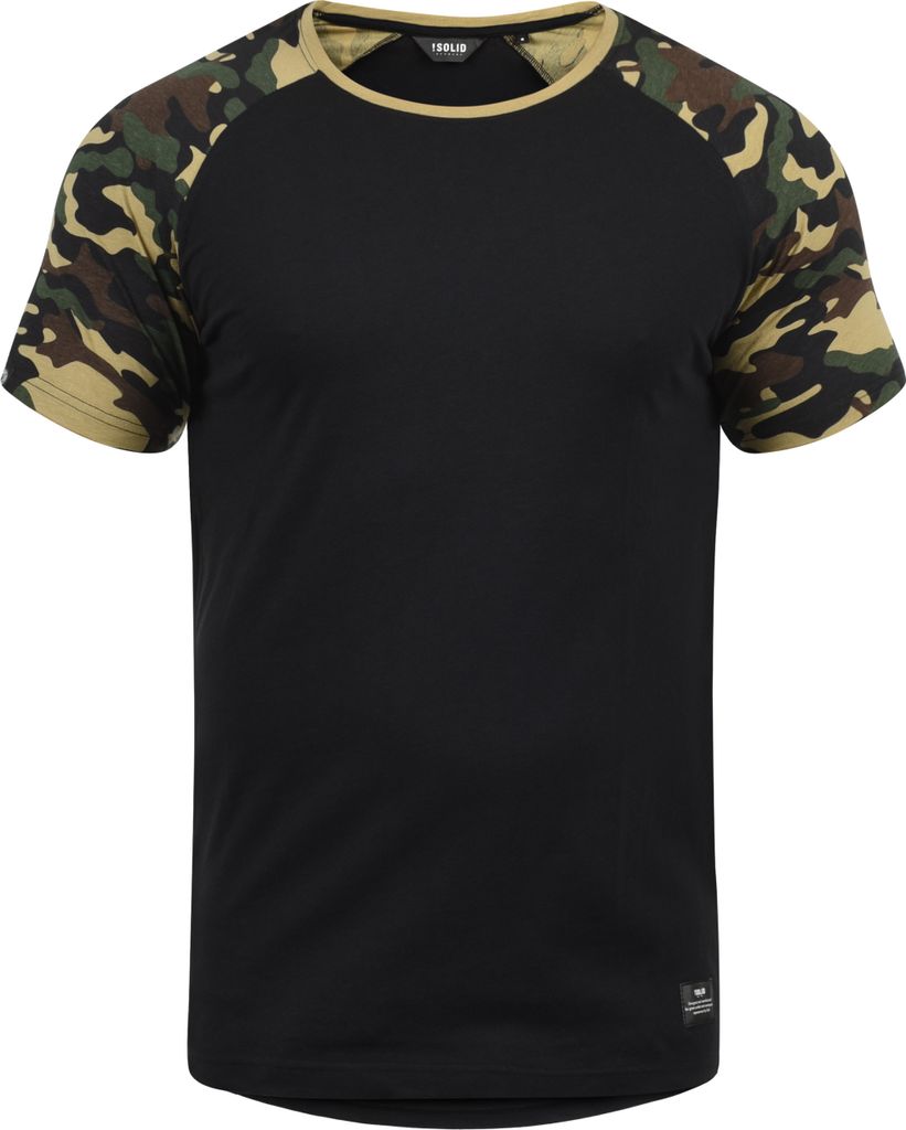 SOLID SDCahil Herren T-Shirt Kurzarm Shirt mit Rundhals-Ausschnitt Camouflage-Muster Baumwollmischung Regular fit