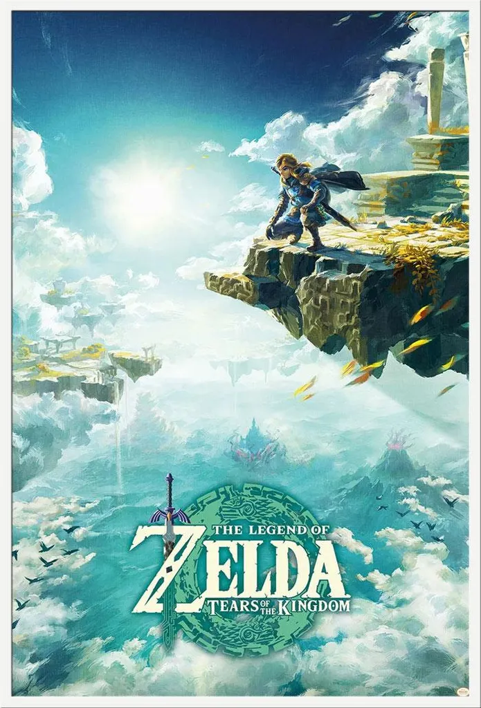 Poster Encadré Zelda Tears of the Kingdom - Cadre Blanc Shinsuke 61cm