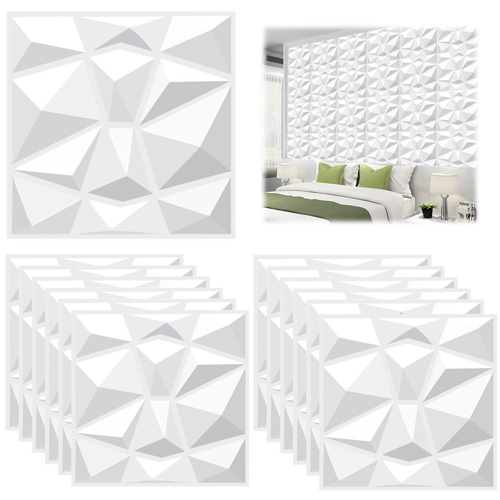 12 selbstklebende 3D-Wandpaneele in Steinoptik, 30 x 30 cm, Küchenrückwandtapete, selbstklebende Wandfliesen, Wandaufkleber für die Inneneinrich...