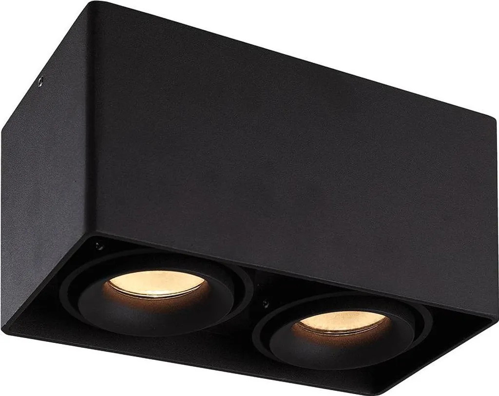 Plafonnier Spot LED Orientable Double Noir pour Ampoules GU10 IP20