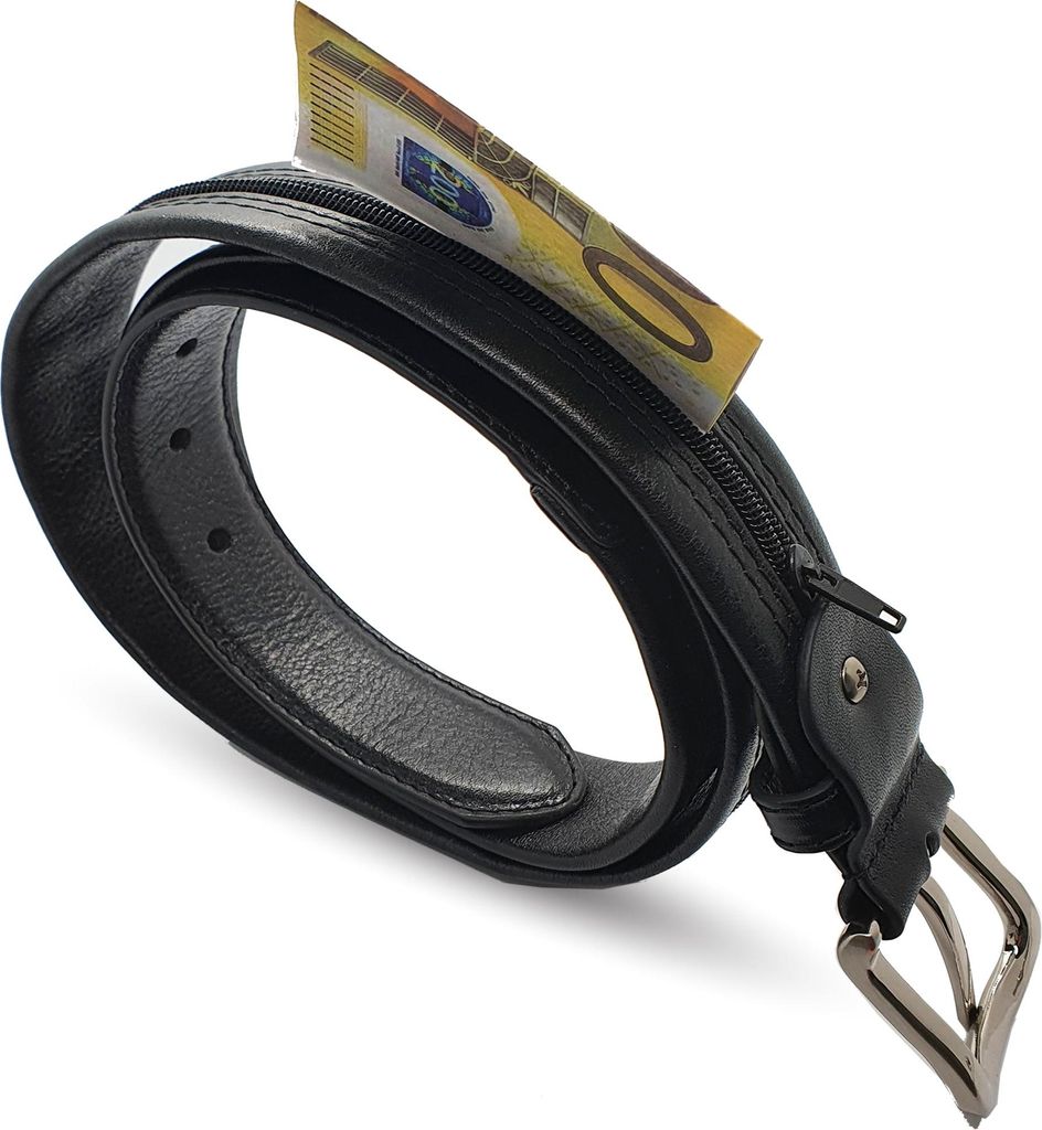 Safekeepers Moneybelt - Gürtel mit Reißverschluss - Geldgürtel - Gürtel mit Geheimfach - Leder